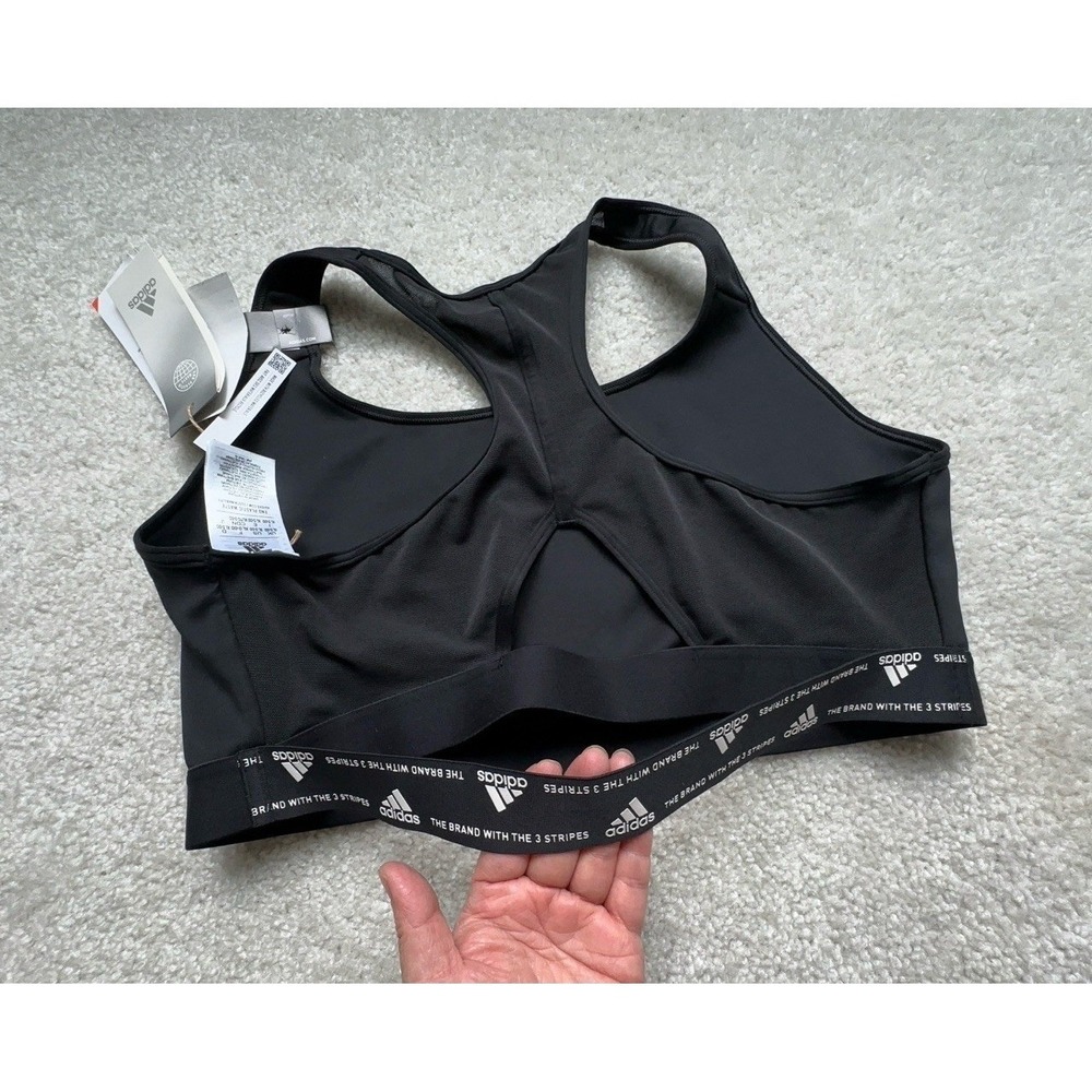 NWT Adidas Training Train icons medium support sports bra in black Size XL-DD - Picture 6 of 8
